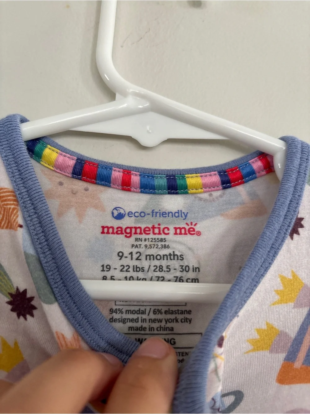 Magnetic Me 9-12 Months Lets Rocket Modal One Piece Footie Pajamas